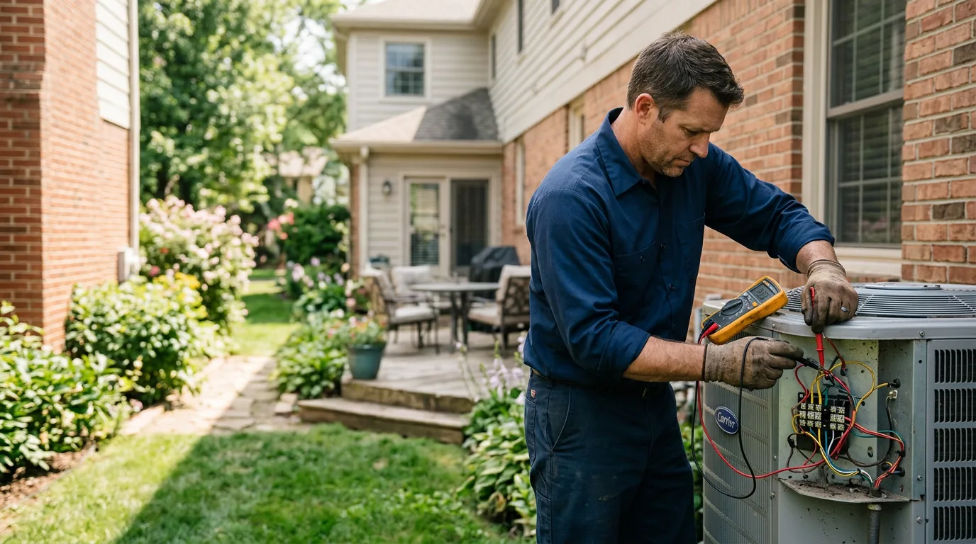 HVAC technician working near Lane, OK